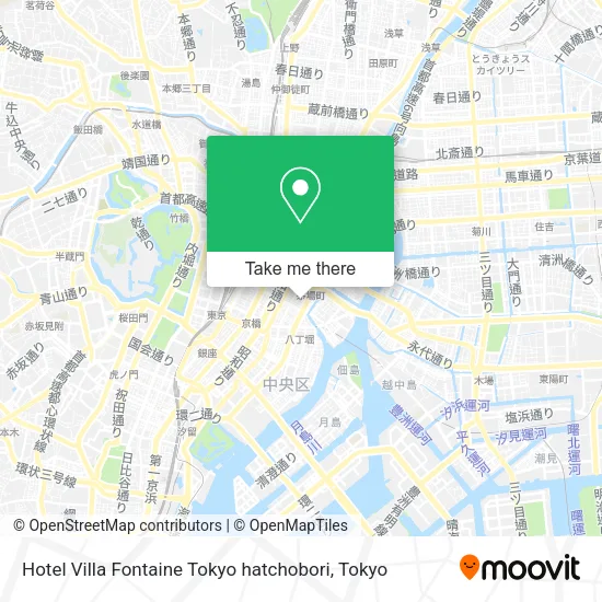 Hotel Villa Fontaine Tokyo hatchobori map