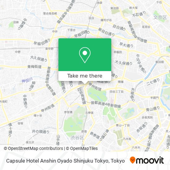 Capsule Hotel Anshin Oyado Shinjuku Tokyo map