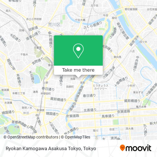 Ryokan Kamogawa Asakusa Tokyo map
