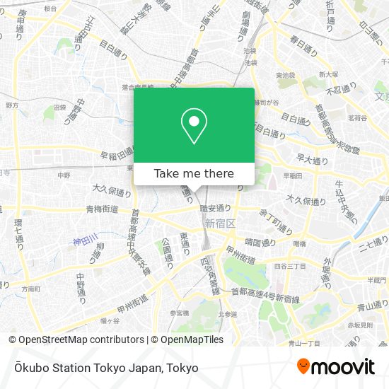 Ōkubo Station Tokyo Japan map