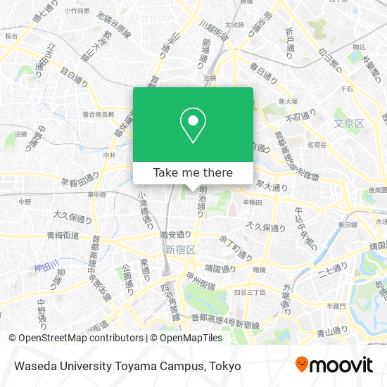Waseda University Toyama Campus map
