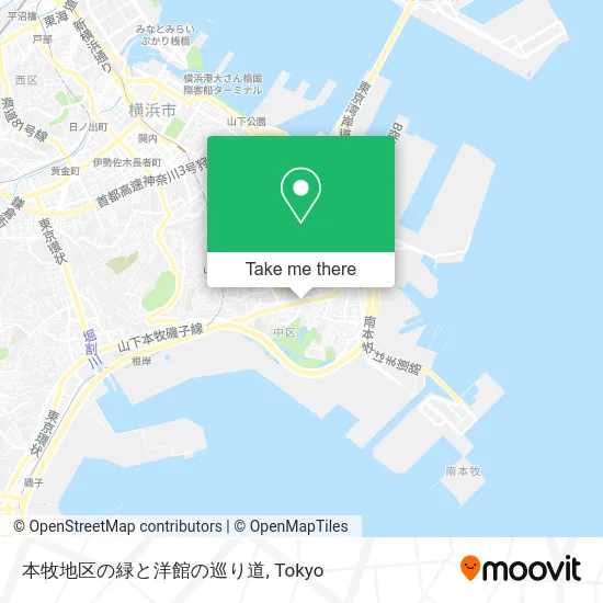 本牧地区の緑と洋館の巡り道 map