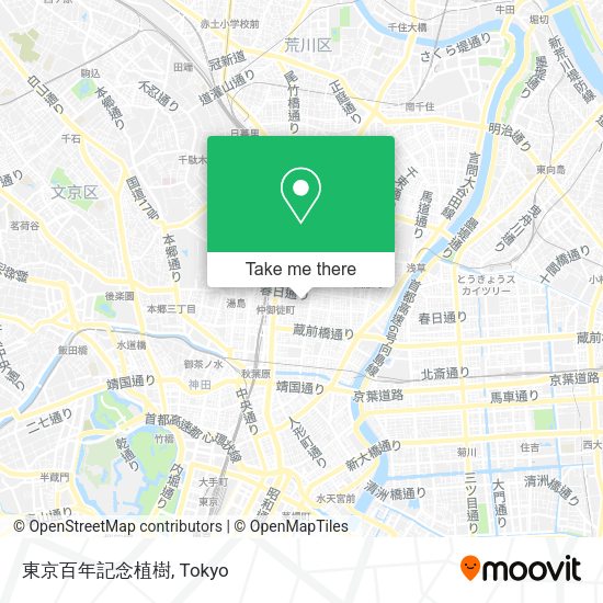 東京百年記念植樹 map