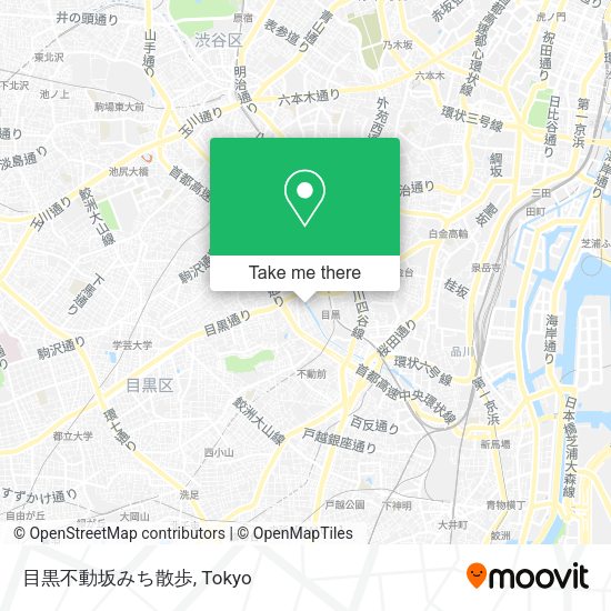 目黒不動坂みち散歩 map