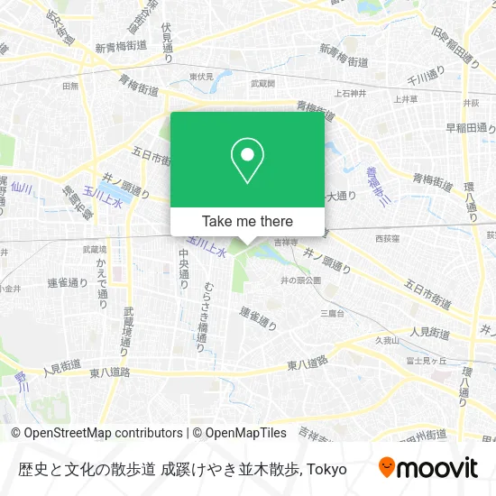 歴史と文化の散歩道 成蹊けやき並木散歩 map