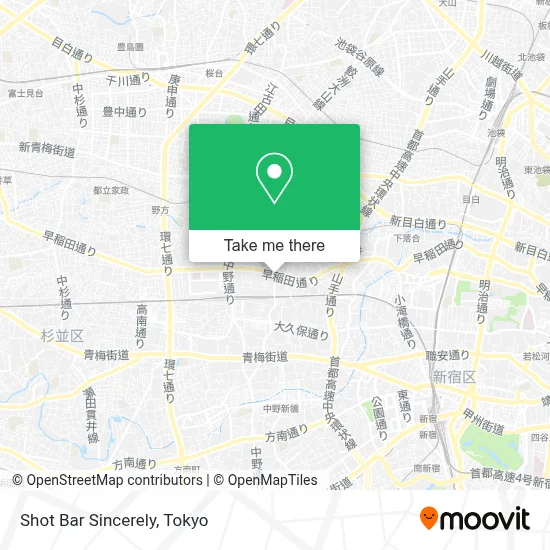 Shot Bar Sincerely map