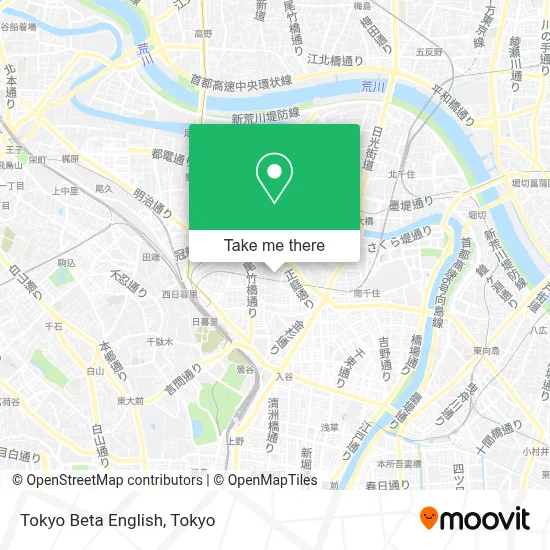 Tokyo Beta English map