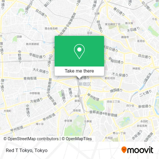 Red T Tokyo map
