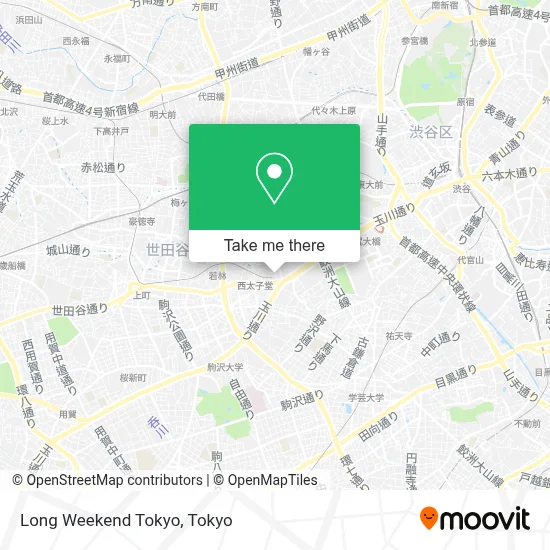 Long Weekend Tokyo map