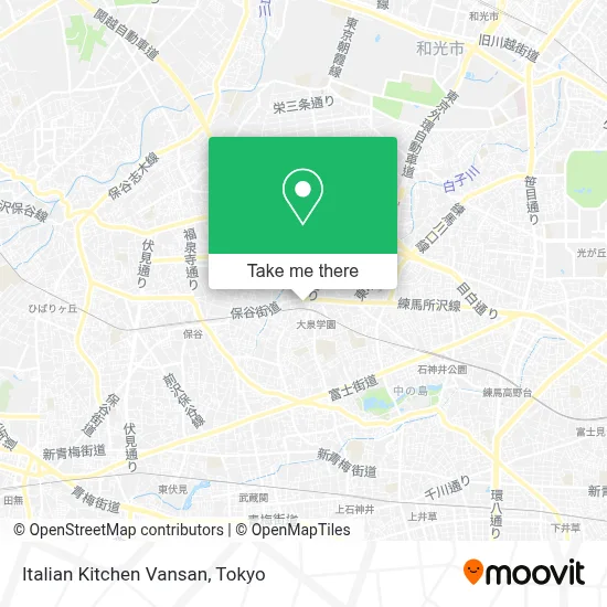 Italian Kitchen Vansan map