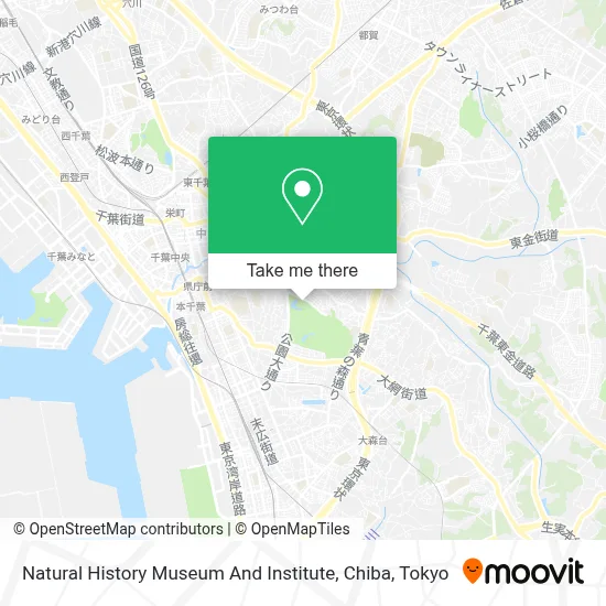 Natural History Museum And Institute, Chiba map