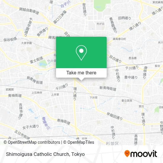 Shimoigusa Catholic Church map