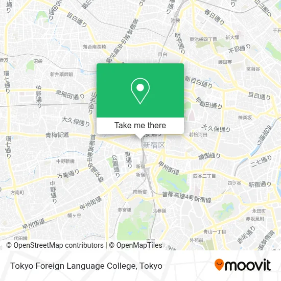 Tokyo Foreign Language College map