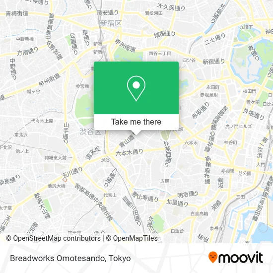 Breadworks Omotesando map