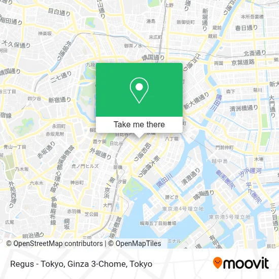 Regus - Tokyo, Ginza 3-Chome map