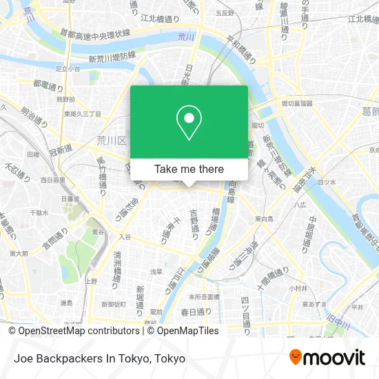 Joe Backpackers In Tokyo map