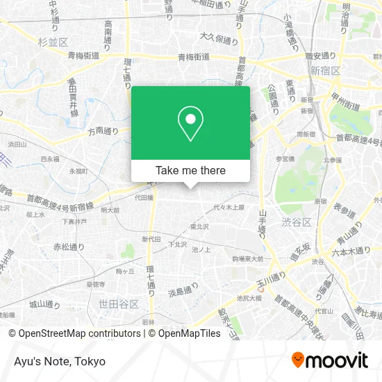 Ayu's Note map