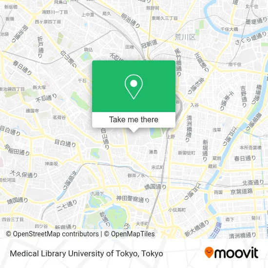 Medical Library University of Tokyo map