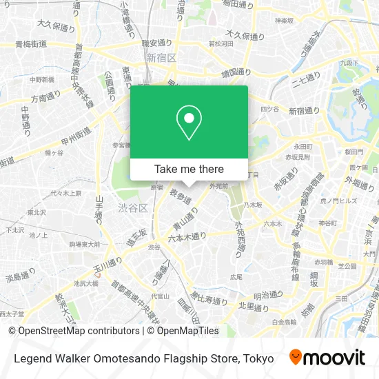 Legend Walker Omotesando Flagship Store map