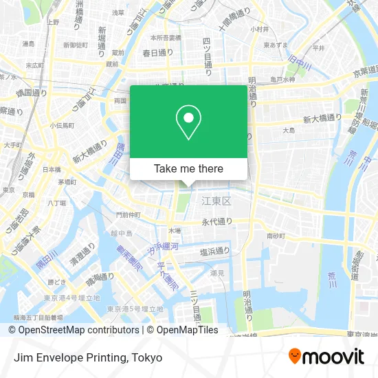 Jim Envelope Printing map
