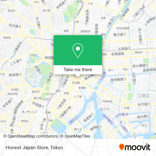 Honest Japan Store map