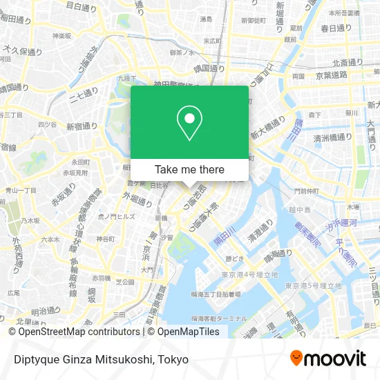 Diptyque Ginza Mitsukoshi map
