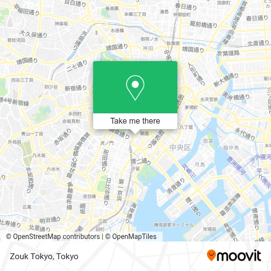 Zouk Tokyo map