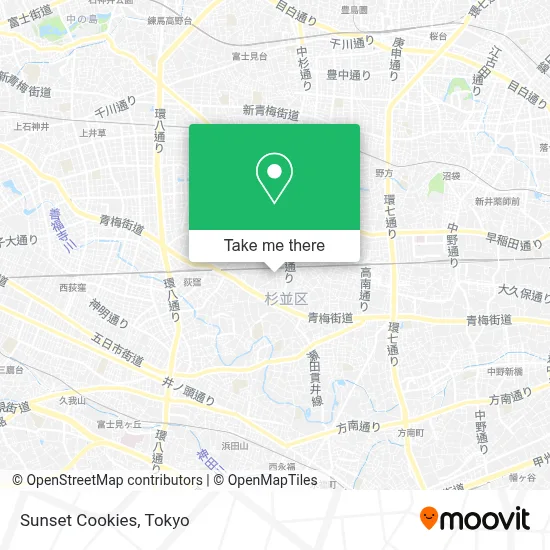 Sunset Cookies map