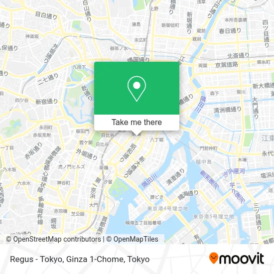 Regus - Tokyo, Ginza 1-Chome map