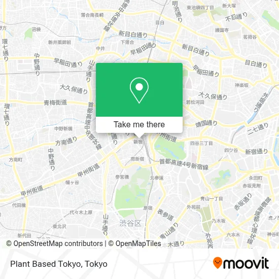 Plant Based Tokyo map