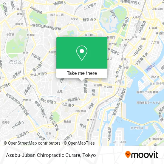 Azabu-Juban Chiropractic Curare map