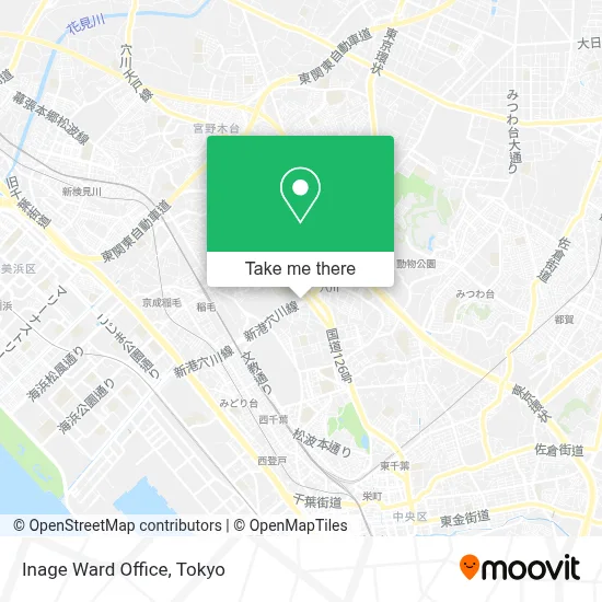 Inage Ward Office map