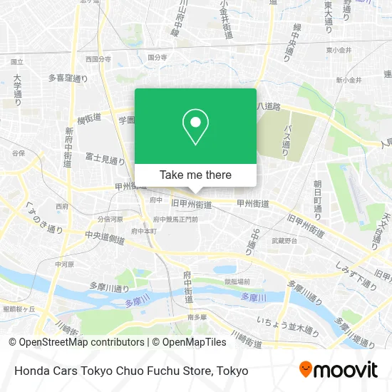Honda Cars Tokyo Chuo Fuchu Store map
