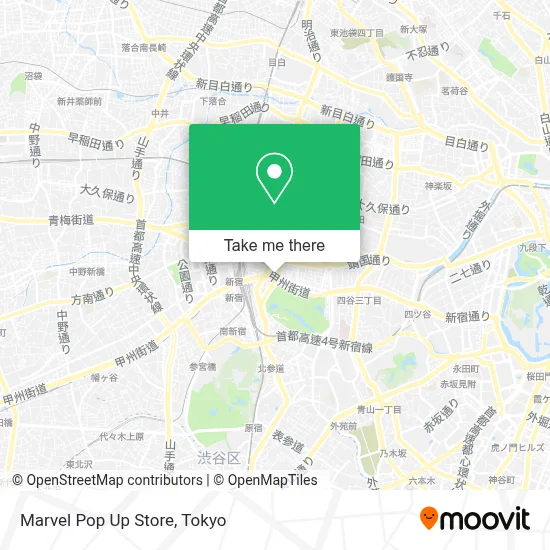 Marvel Pop Up Store map