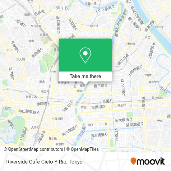 Riverside Cafe Cielo Y Rio map