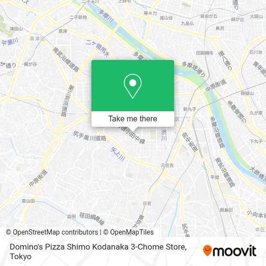 Domino's Pizza Shimo Kodanaka 3-Chome Store map