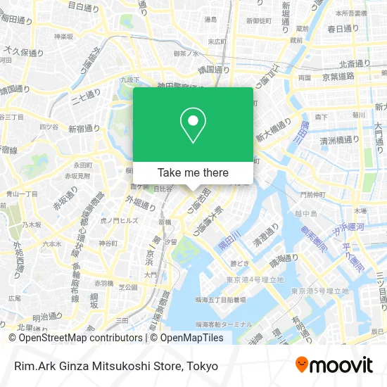 Rim.Ark Ginza Mitsukoshi Store map