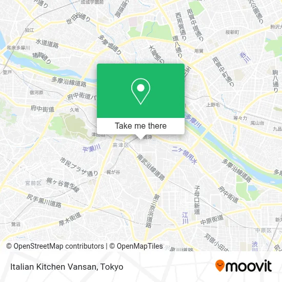 Italian Kitchen Vansan map