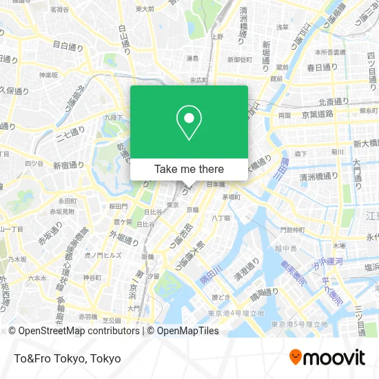 To&Fro Tokyo map