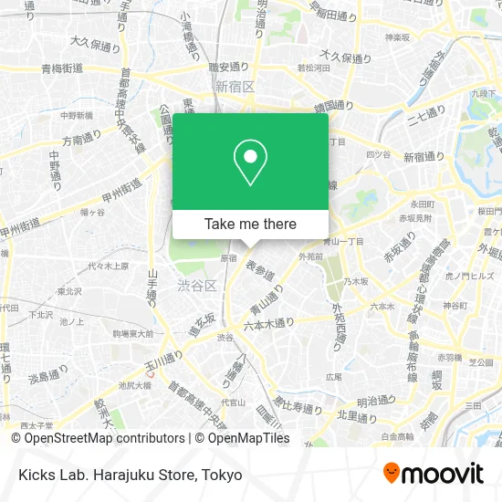 Kicks Lab. Harajuku Store map
