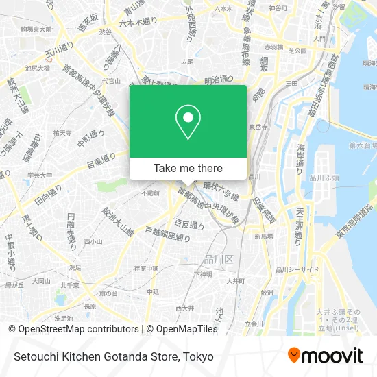 Setouchi Kitchen Gotanda Store map