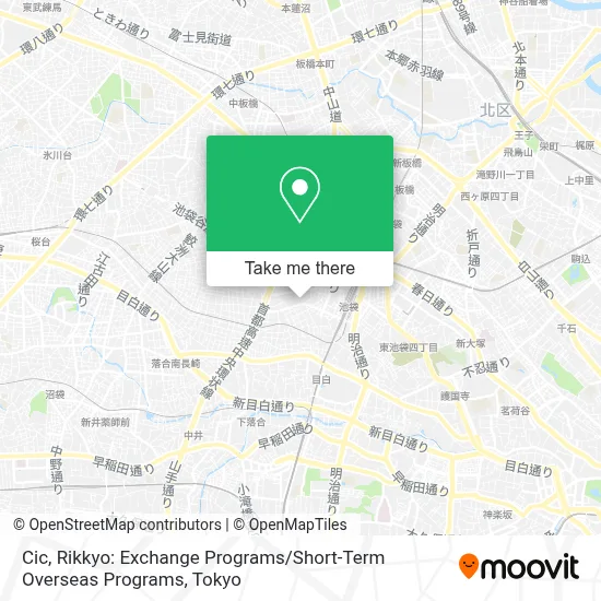 Cic, Rikkyo: Exchange Programs / Short-Term Overseas Programs map