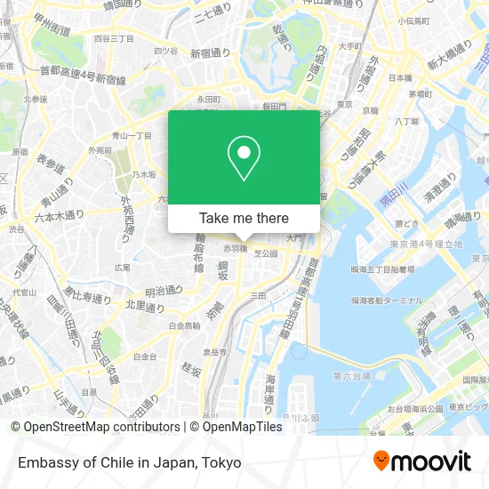 Embassy of Chile in Japan map