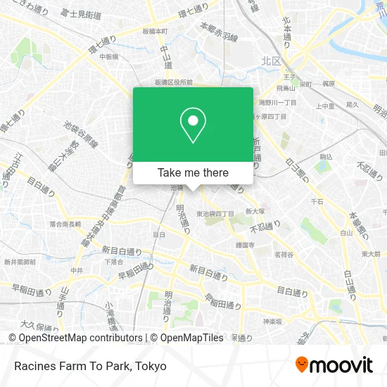 Racines Farm To Park map