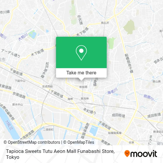 Tapioca Sweets Tutu Aeon Mall Funabashi Store map