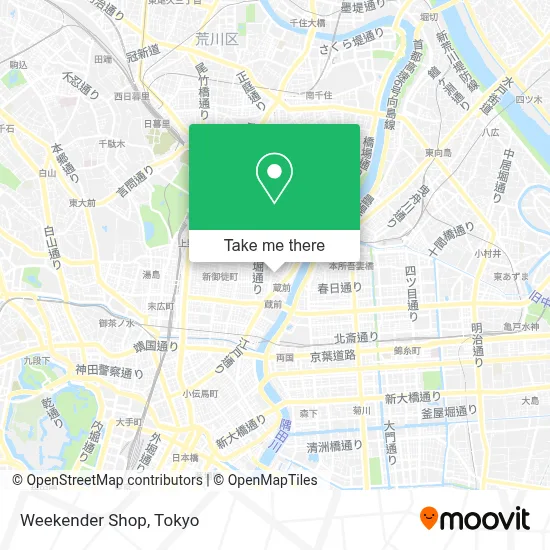 Weekender Shop map