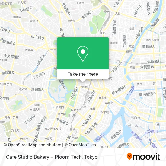 Cafe Studio Bakery + Ploom Tech map