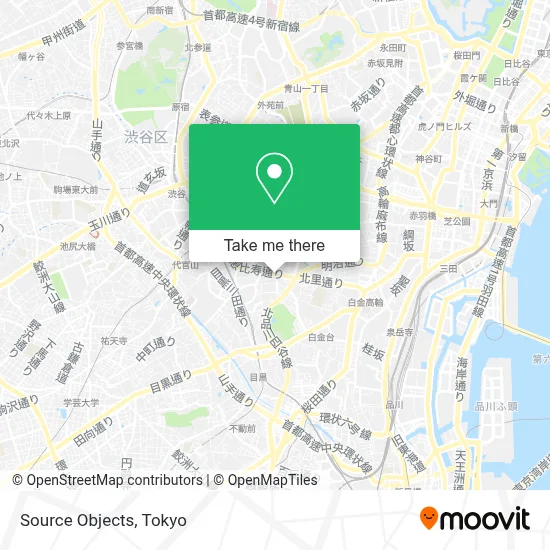 Source Objects map