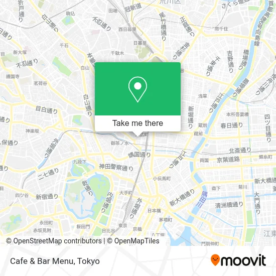 Cafe & Bar Menu map