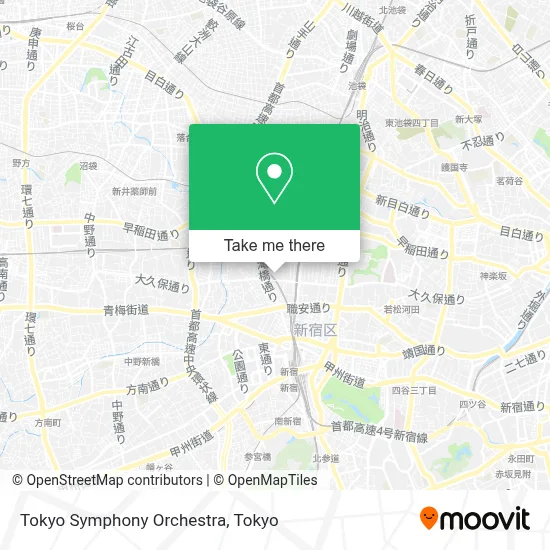 Tokyo Symphony Orchestra map